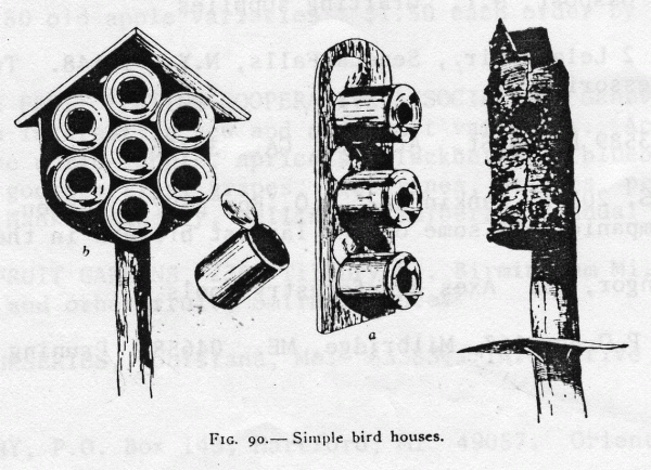 Drawing of Simple Bird Houses